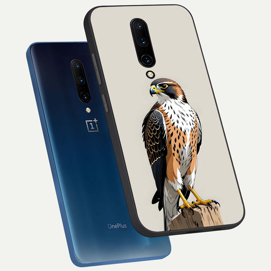 Clever Eagle phone case For OnePlus 7 Pro showing premium glass back cover with detailed artwork