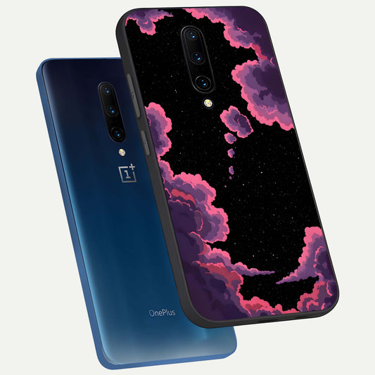 Cosmic Cloud Journey phone case For OnePlus 7 Pro showing premium glass back cover with detailed artwork