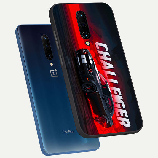 Crimson Challenger Fury phone case For OnePlus 7 Pro showing premium glass back cover with detailed artwork