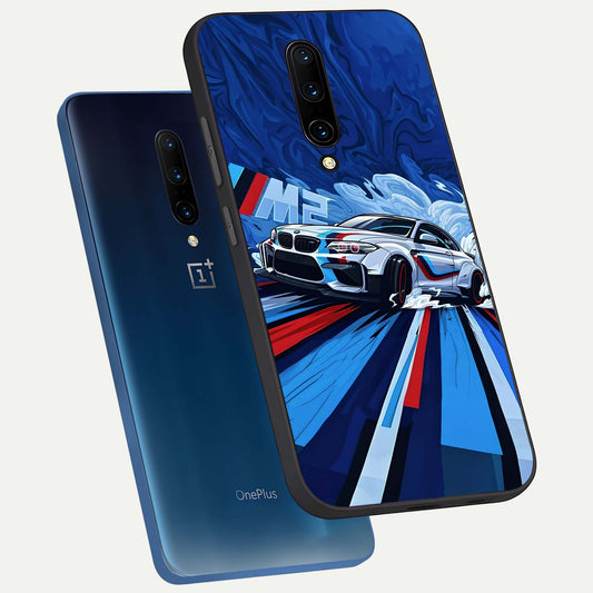 Drift Power Rush phone case For OnePlus 7 Pro showing premium glass back cover with detailed artwork