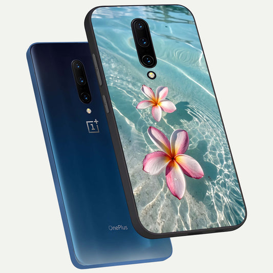 Floating Bloom Bliss phone case For OnePlus 7 Pro showing premium glass back cover with detailed artwork