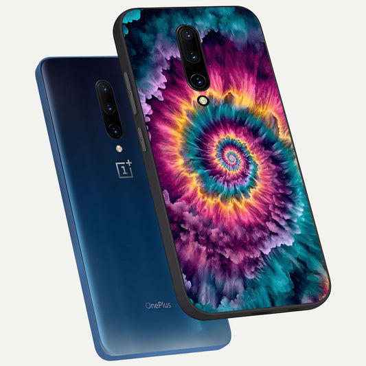 Galactic Spiral Burst phone case For OnePlus 7 Pro showing premium glass back cover with detailed artwork
