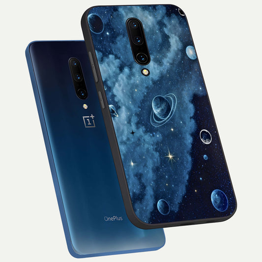 Galaxy Dream Space phone case For OnePlus 7 Pro showing premium glass back cover with detailed artwork