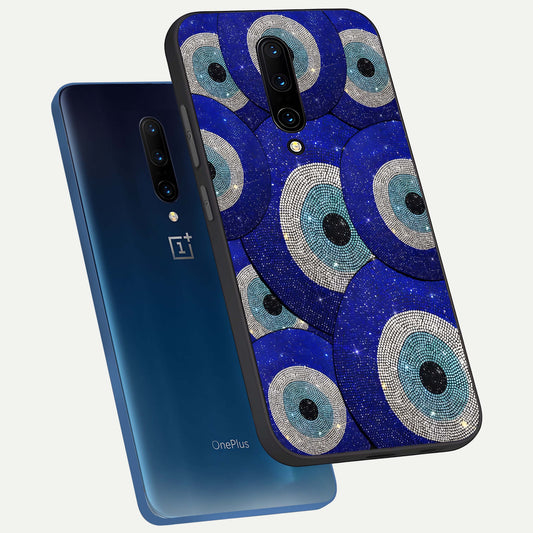 Galaxy Eye Flow phone case For OnePlus 7 Pro showing premium glass back cover with detailed artwork