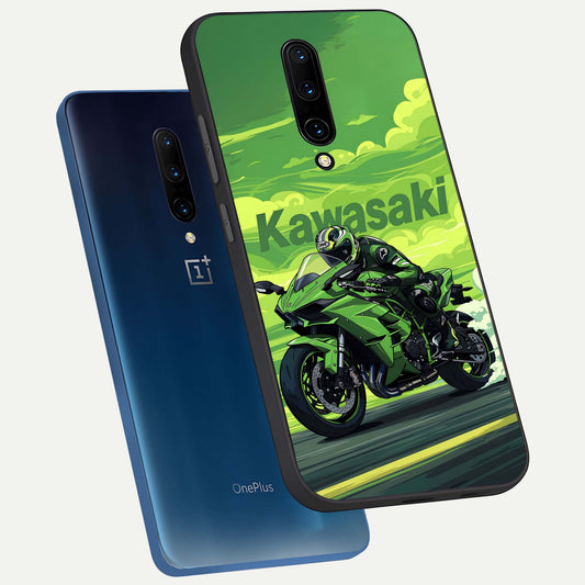 Greenery Sky phone case For OnePlus 7 Pro showing premium glass back cover with detailed artwork
