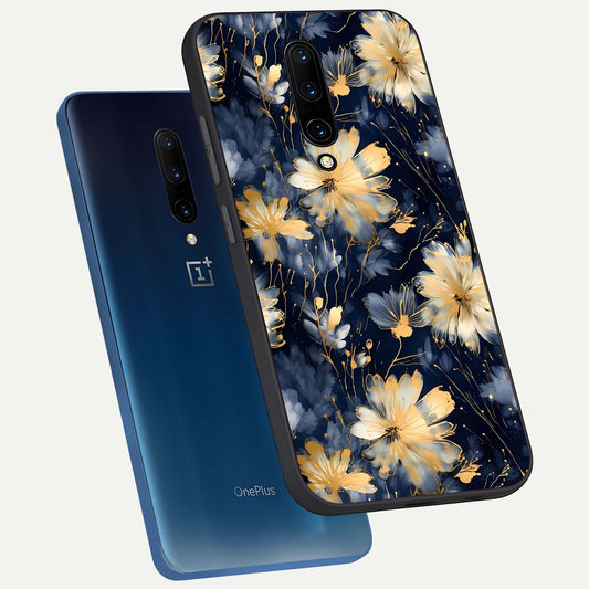 Royal Petal Dream phone case For OnePlus 7 Pro showing premium glass back cover with detailed artwork