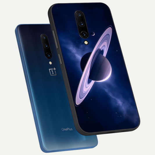 Saturn Ring Mystique phone case For OnePlus 7 Pro showing premium glass back cover with detailed artwork