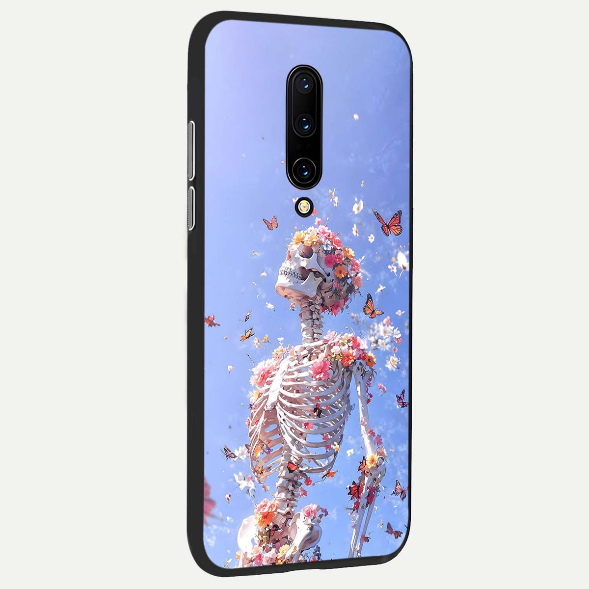 Bloom Beyond Bones back cover For OnePlus 7 Pro slim fit glass case with vibrant aesthetic design