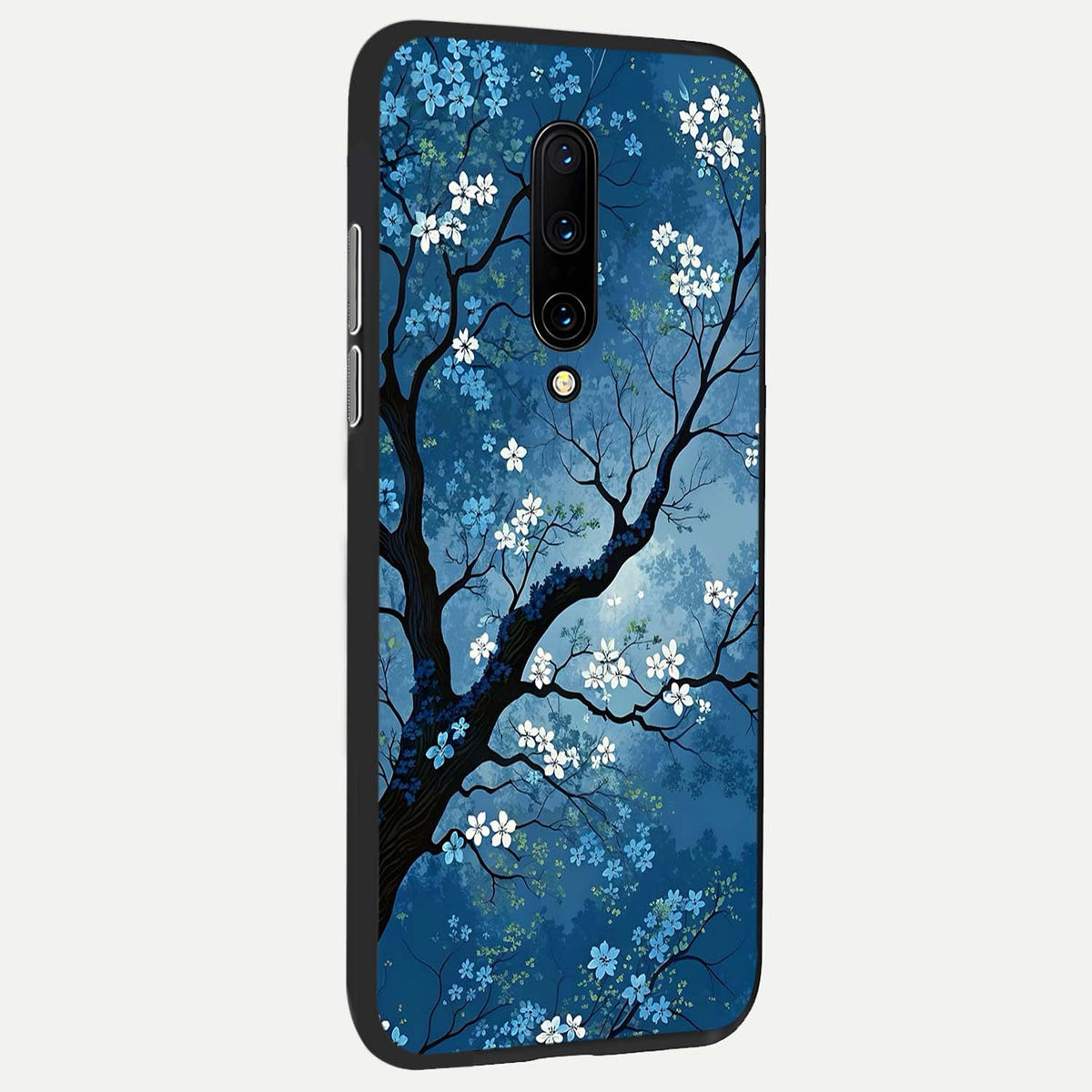 Blue Tree Serenity back cover For OnePlus 7 Pro slim fit glass case with vibrant aesthetic design