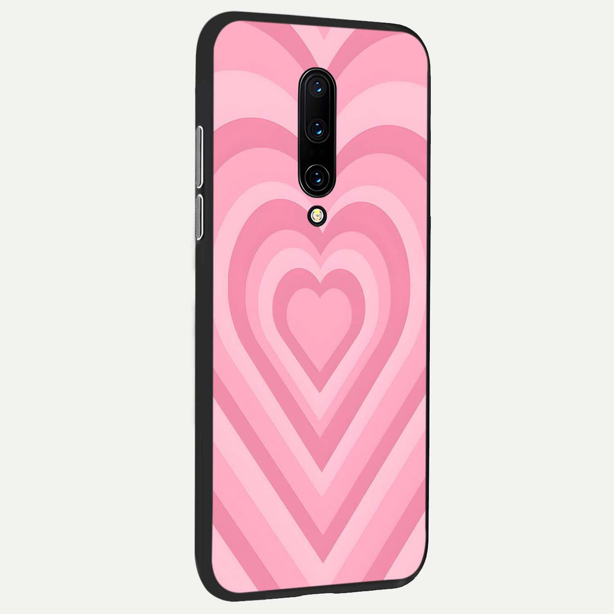 Blush Heart Waves back cover For OnePlus 7 Pro slim fit glass case with vibrant aesthetic design