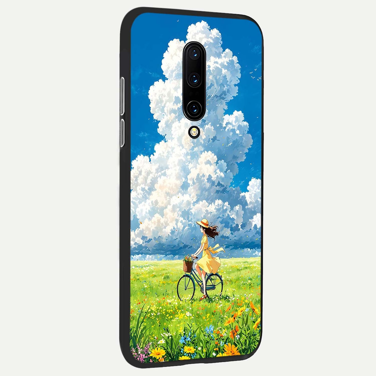 Breezy Meadow Ride back cover For OnePlus 7 Pro slim fit glass case with vibrant aesthetic design