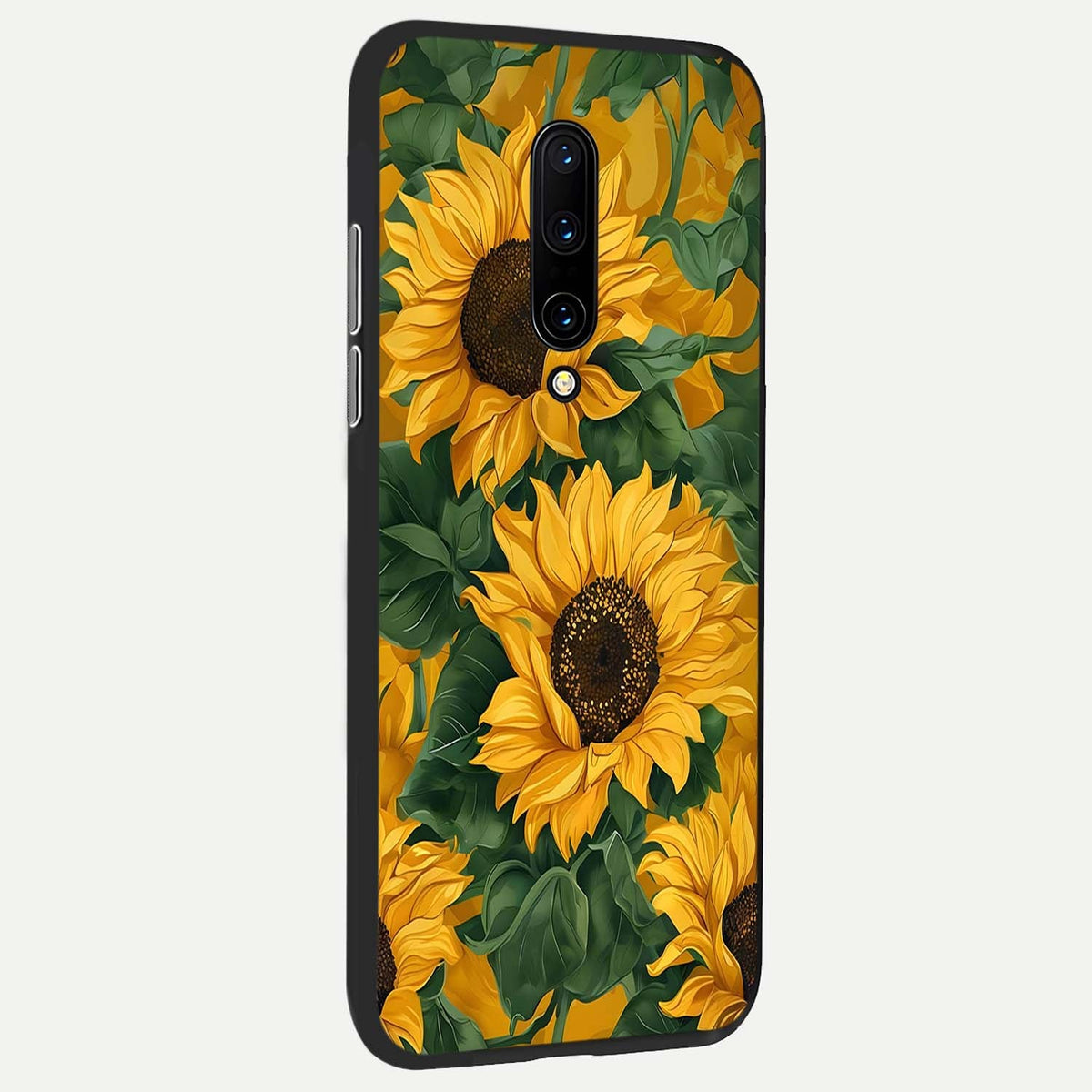 Bright Sunflower Bloom back cover For OnePlus 7 Pro slim fit glass case with vibrant aesthetic design