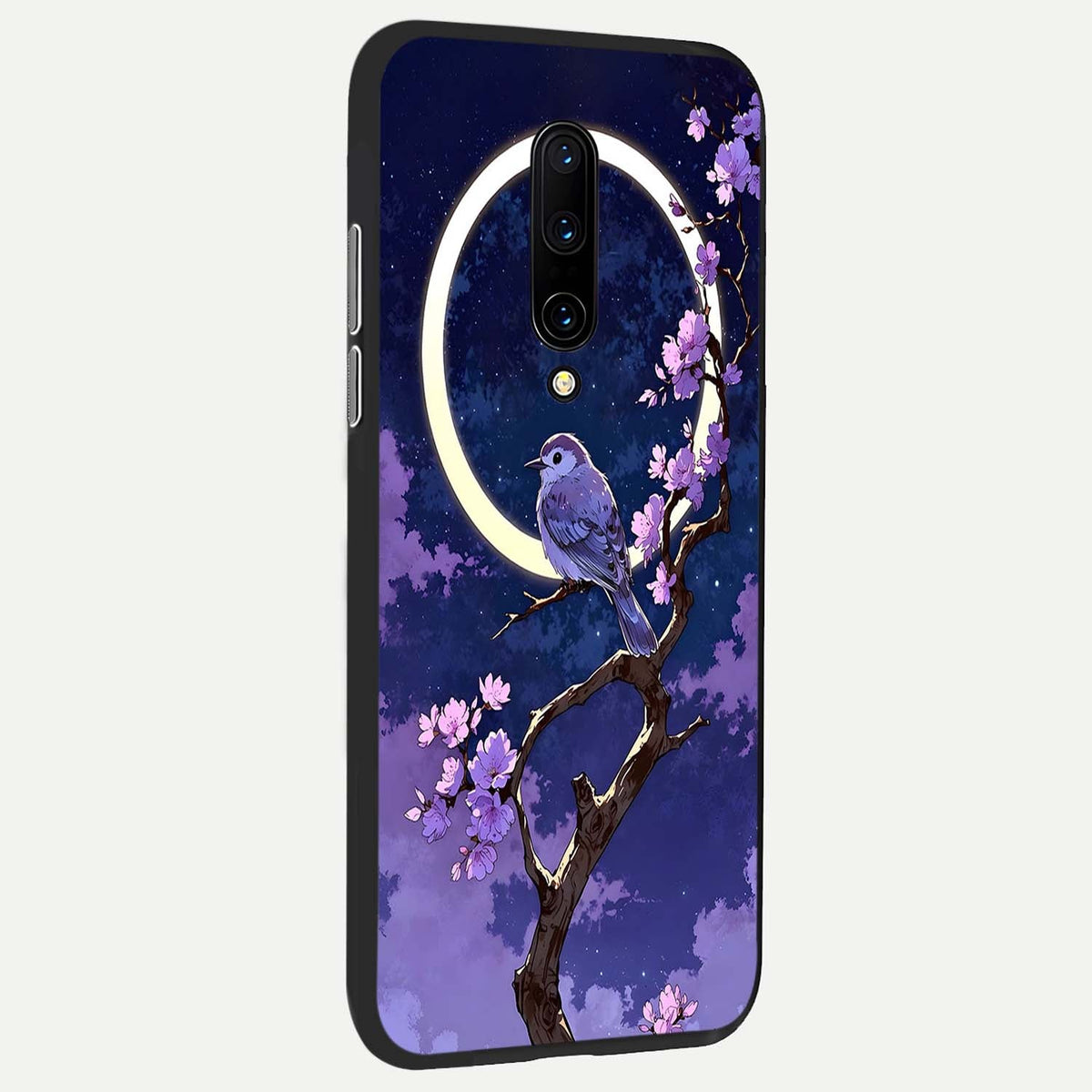 Celestial Bird Blossom back cover For OnePlus 7 Pro slim fit glass case with vibrant aesthetic design