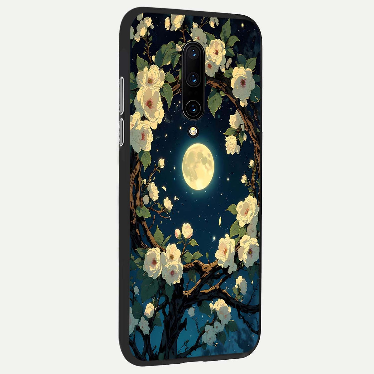 Celestial Moon And Flower back cover For OnePlus 7 Pro slim fit glass case with vibrant aesthetic design