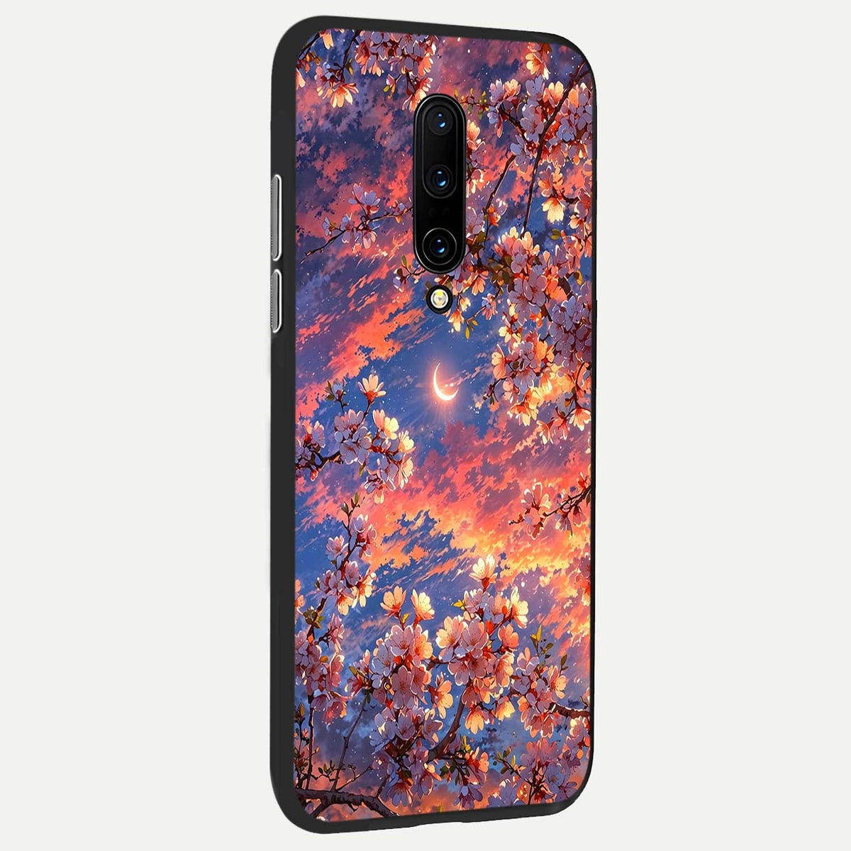 Celestial Sakura Sunset back cover For OnePlus 7 Pro slim fit glass case with vibrant aesthetic design