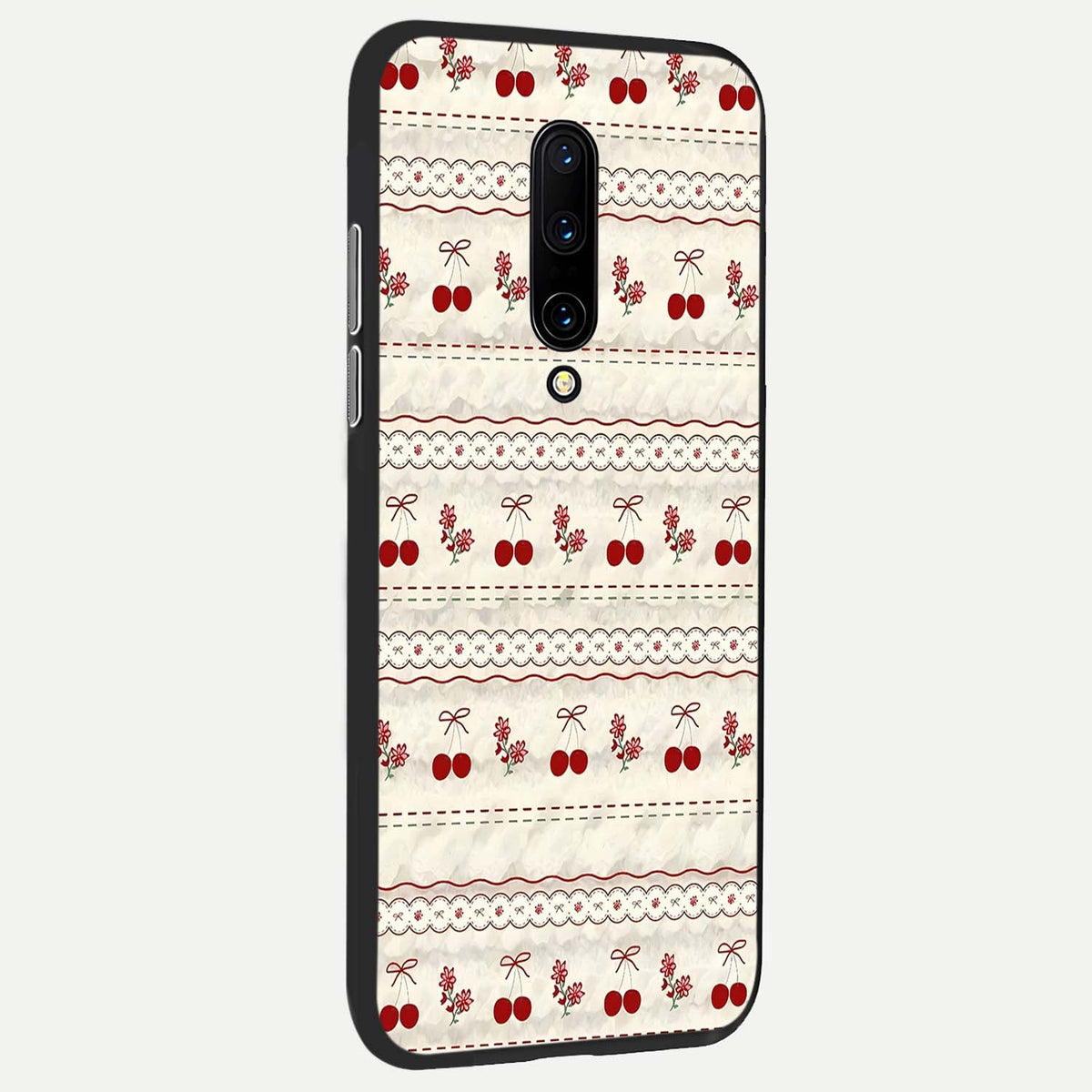 Cherry Bloom Charm back cover For OnePlus 7 Pro slim fit glass case with vibrant aesthetic design