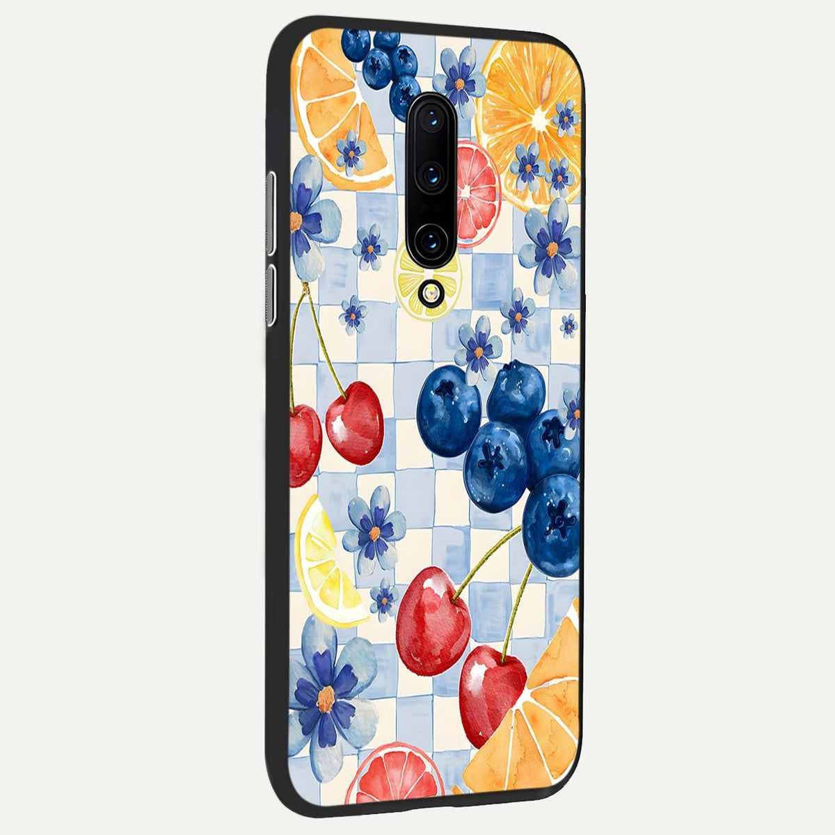 Citrus Bloom Joy back cover For OnePlus 7 Pro slim fit glass case with vibrant aesthetic design