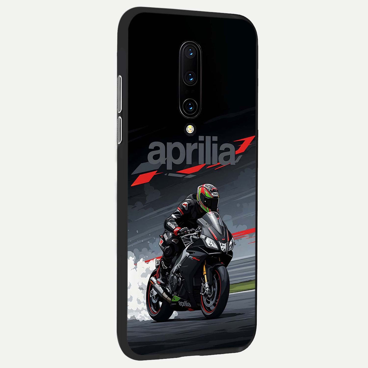 Dark Aprilla back cover For OnePlus 7 Pro slim fit glass case with vibrant aesthetic design