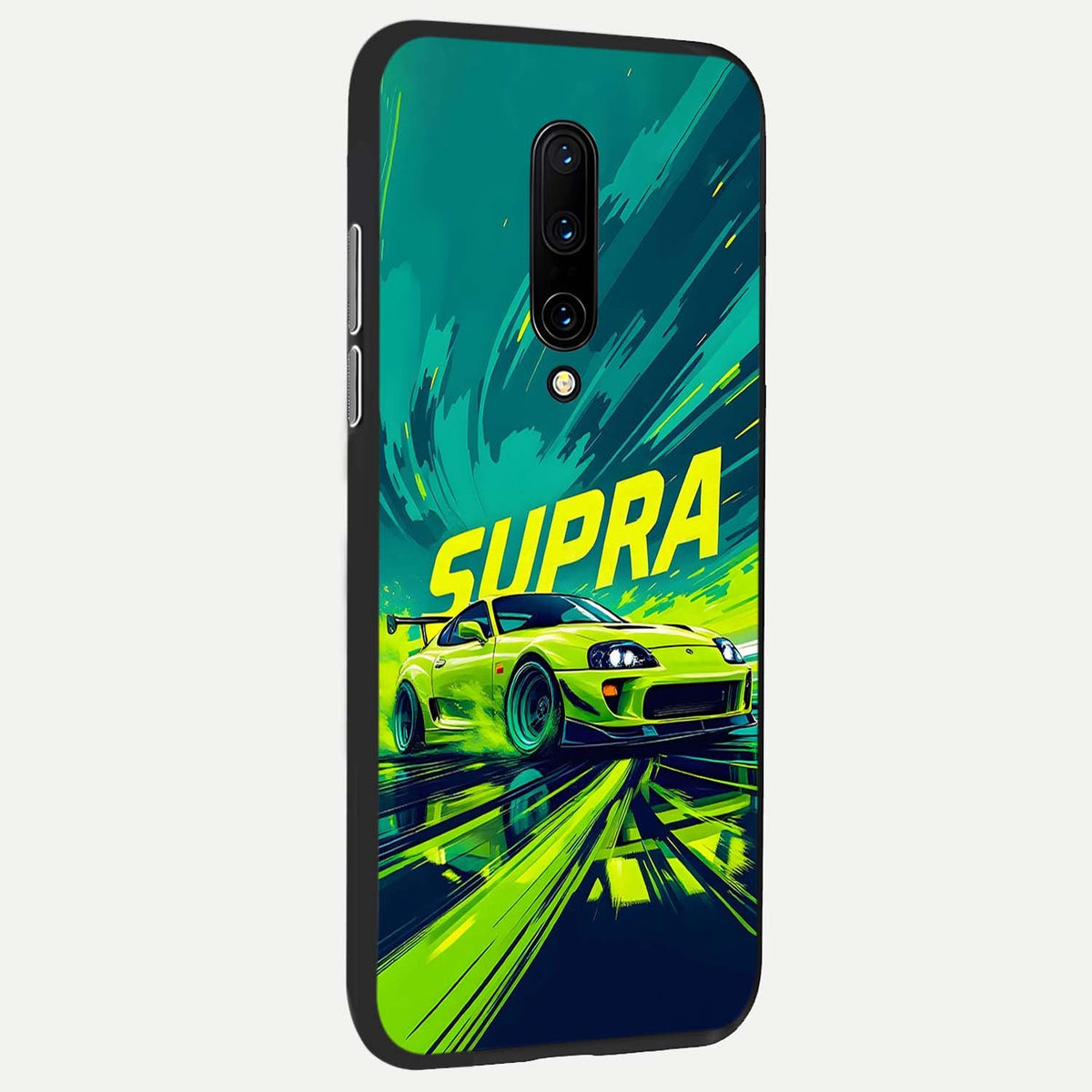 Electric Supra Thunder back cover For OnePlus 7 Pro slim fit glass case with vibrant aesthetic design