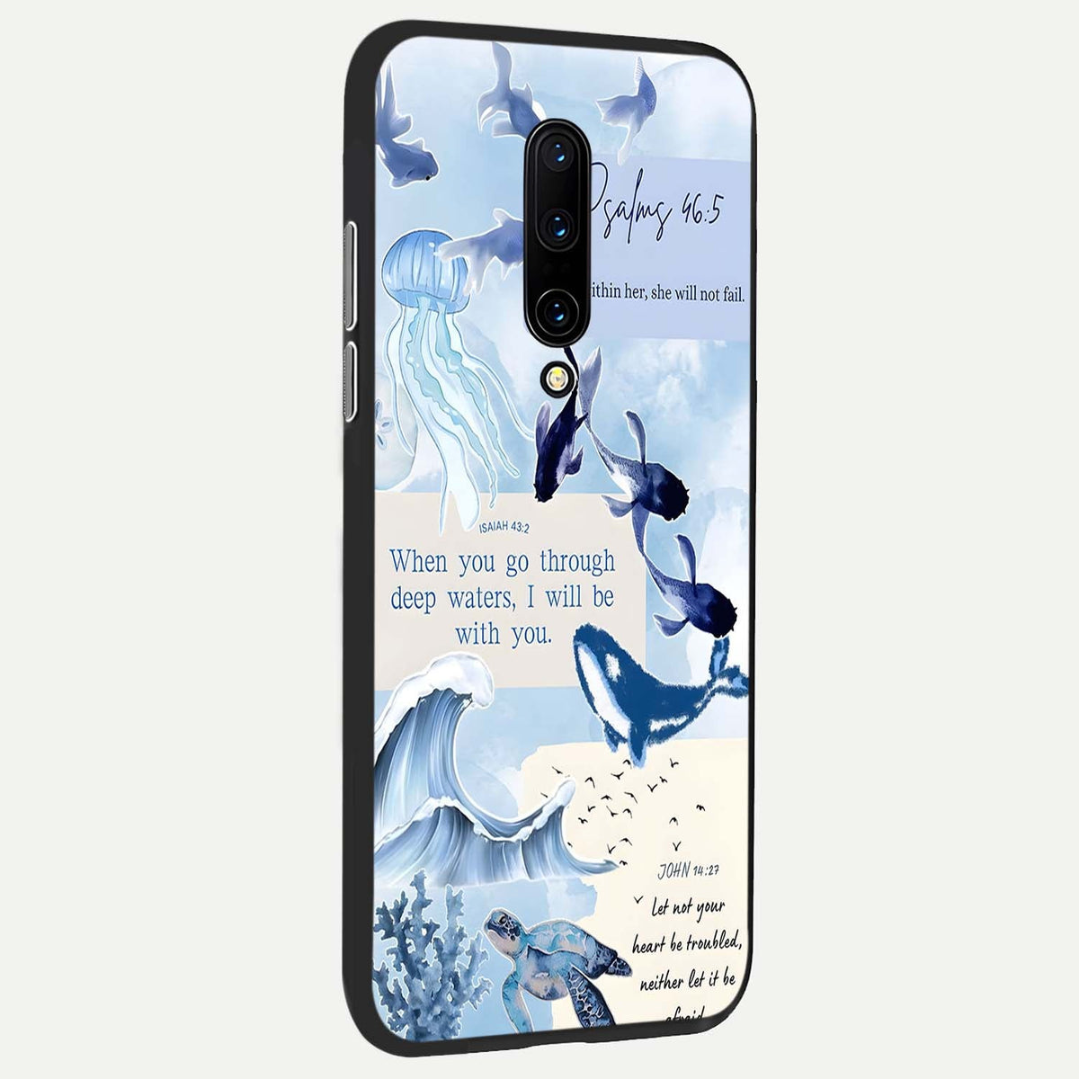 Faithful Ocean Promise back cover For OnePlus 7 Pro slim fit glass case with vibrant aesthetic design