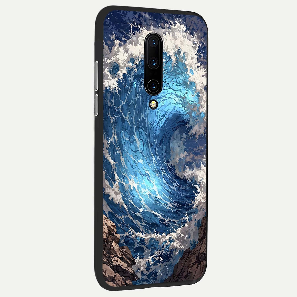 Giant Ocean Wave back cover For OnePlus 7 Pro slim fit glass case with vibrant aesthetic design