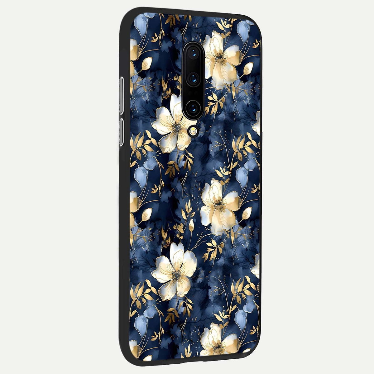 Golden Midnight Bloom back cover For OnePlus 7 Pro slim fit glass case with vibrant aesthetic design
