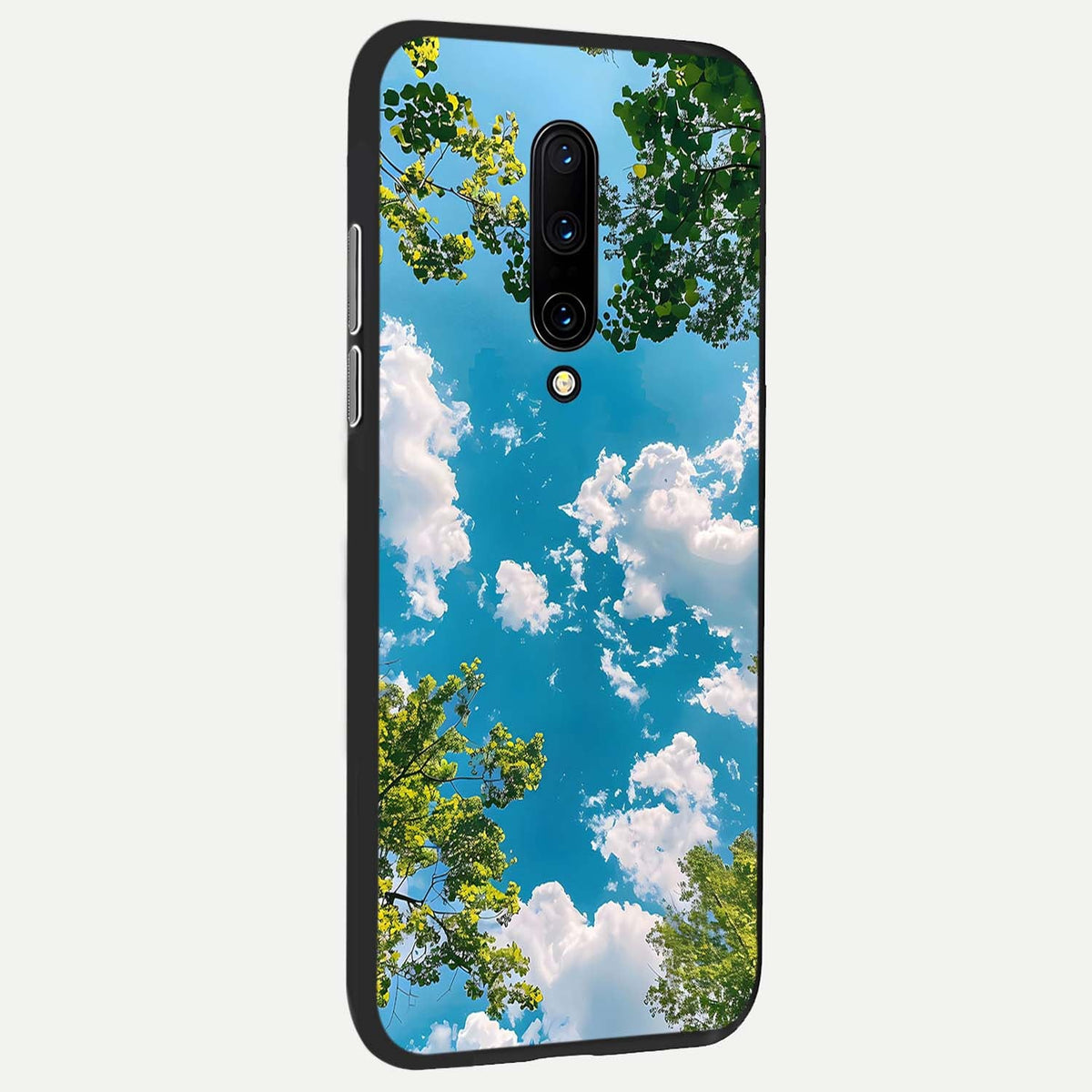 Green Moon Energy back cover For OnePlus 7 Pro slim fit glass case with vibrant aesthetic design