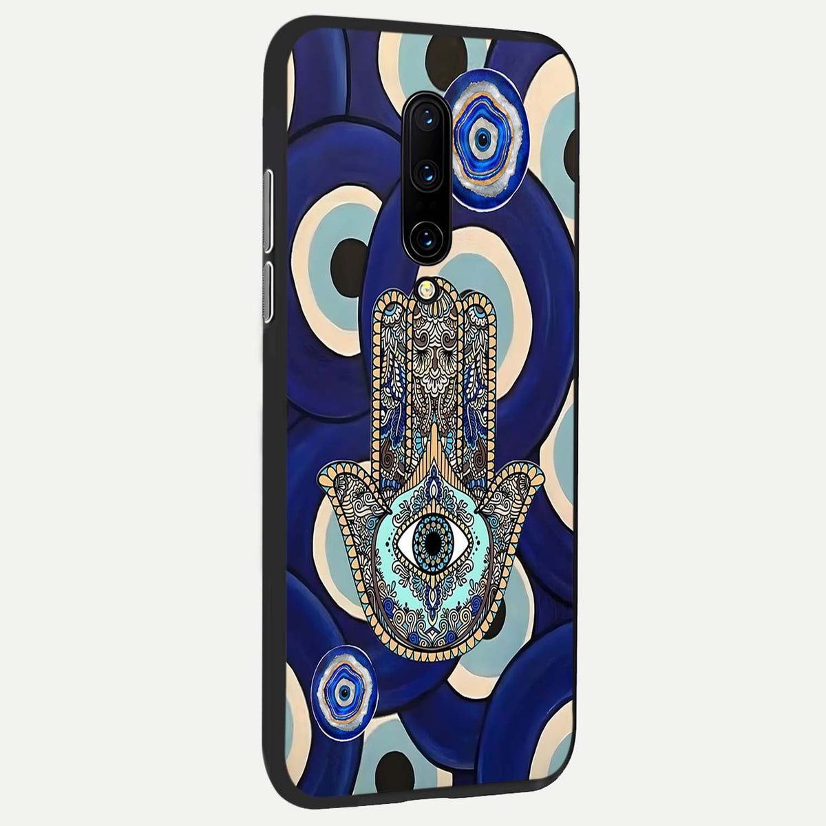 Hamsa Divine Guard back cover For OnePlus 7 Pro slim fit glass case with vibrant aesthetic design