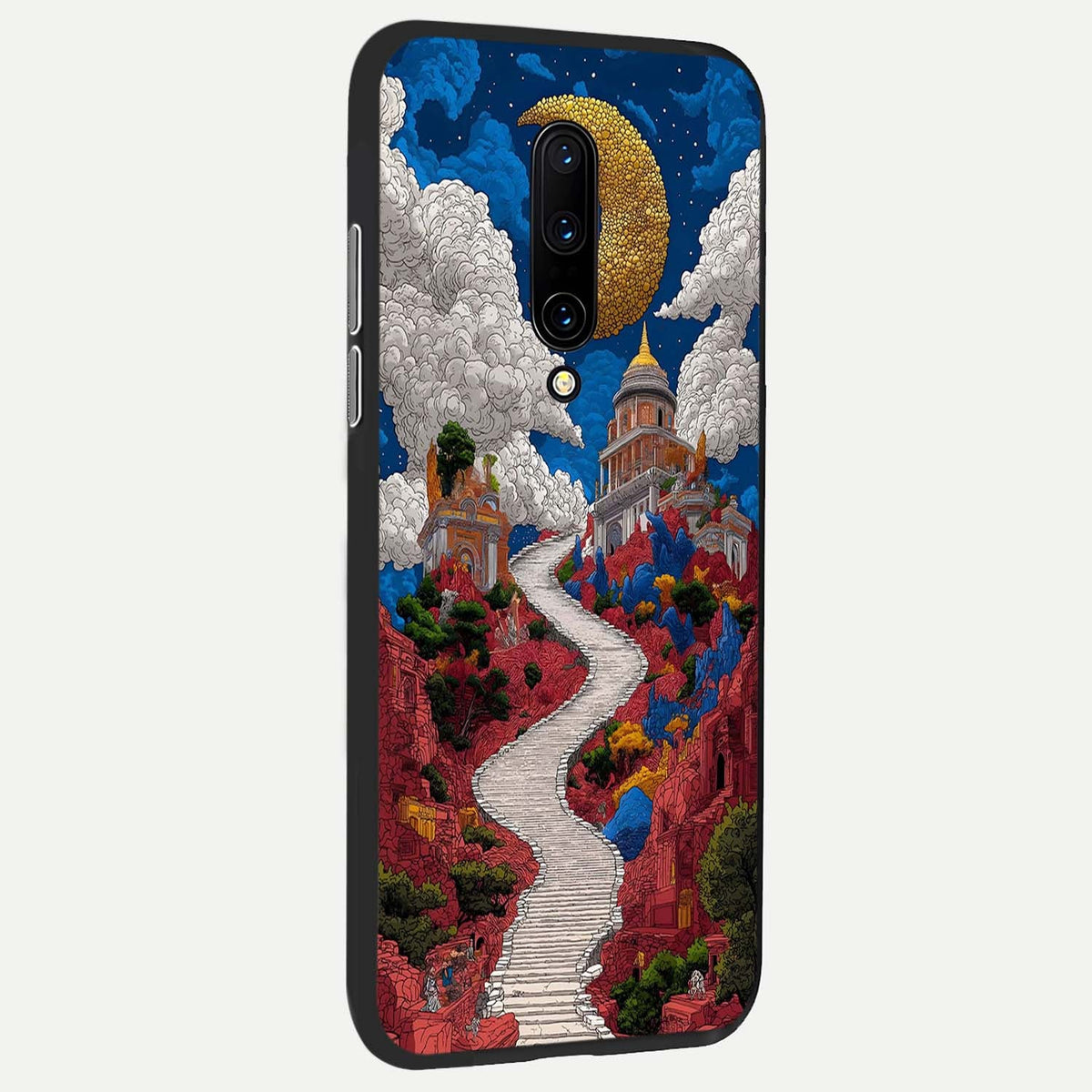 Heavenly Moon Path back cover For OnePlus 7 Pro slim fit glass case with vibrant aesthetic design