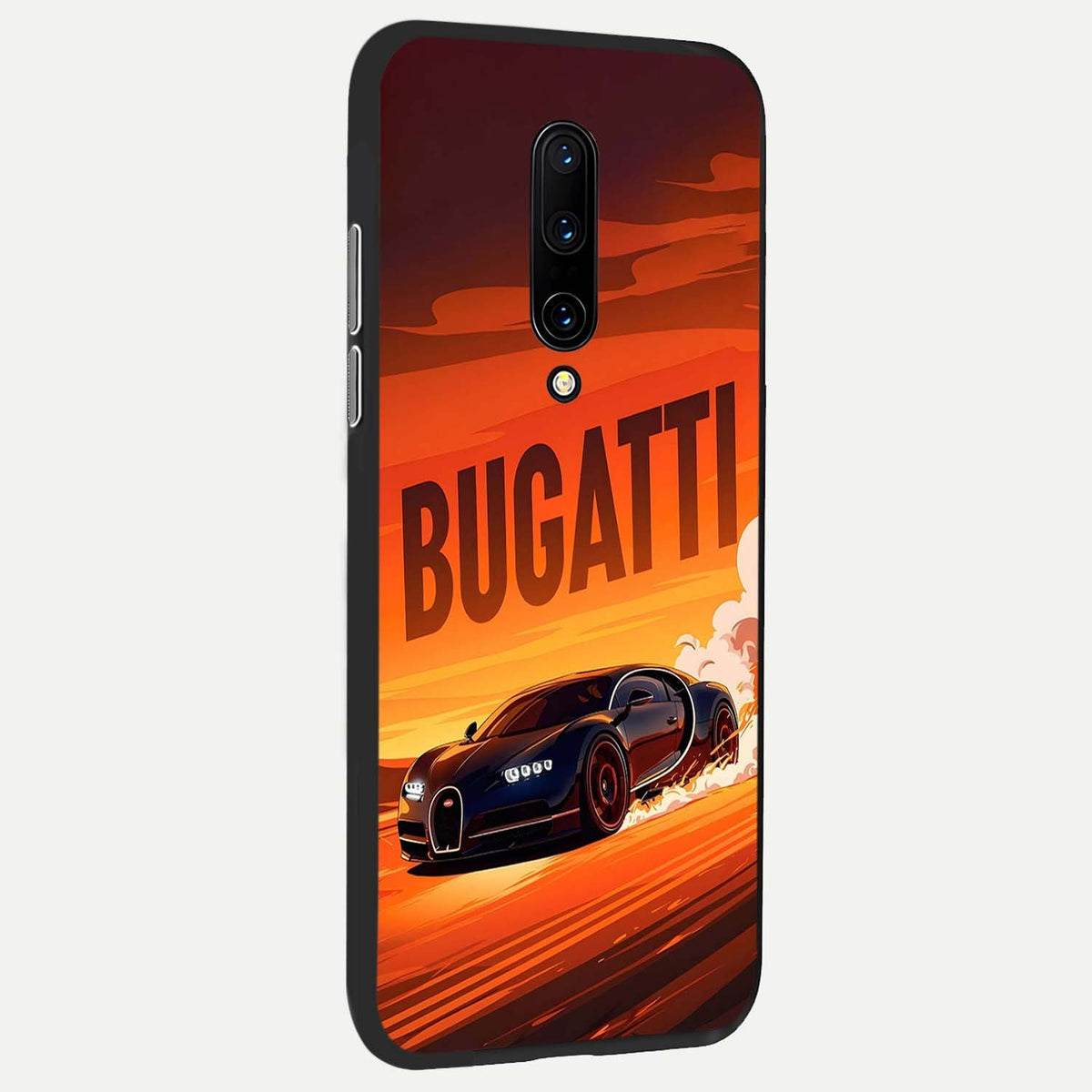 Inferno Bugatti Storm back cover For OnePlus 7 Pro slim fit glass case with vibrant aesthetic design