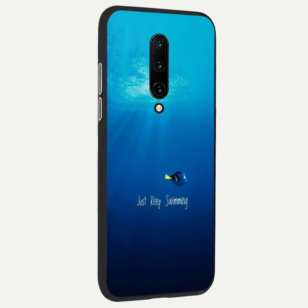 Just Keep Swimming back cover For OnePlus 7 Pro slim fit glass case with vibrant aesthetic design