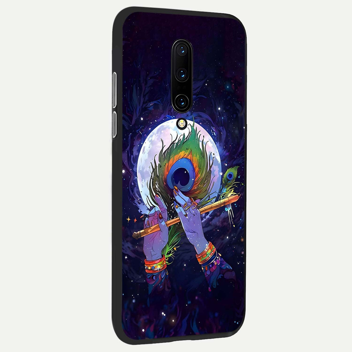 Krishna Hands Art back cover For OnePlus 7 Pro slim fit glass case with vibrant aesthetic design