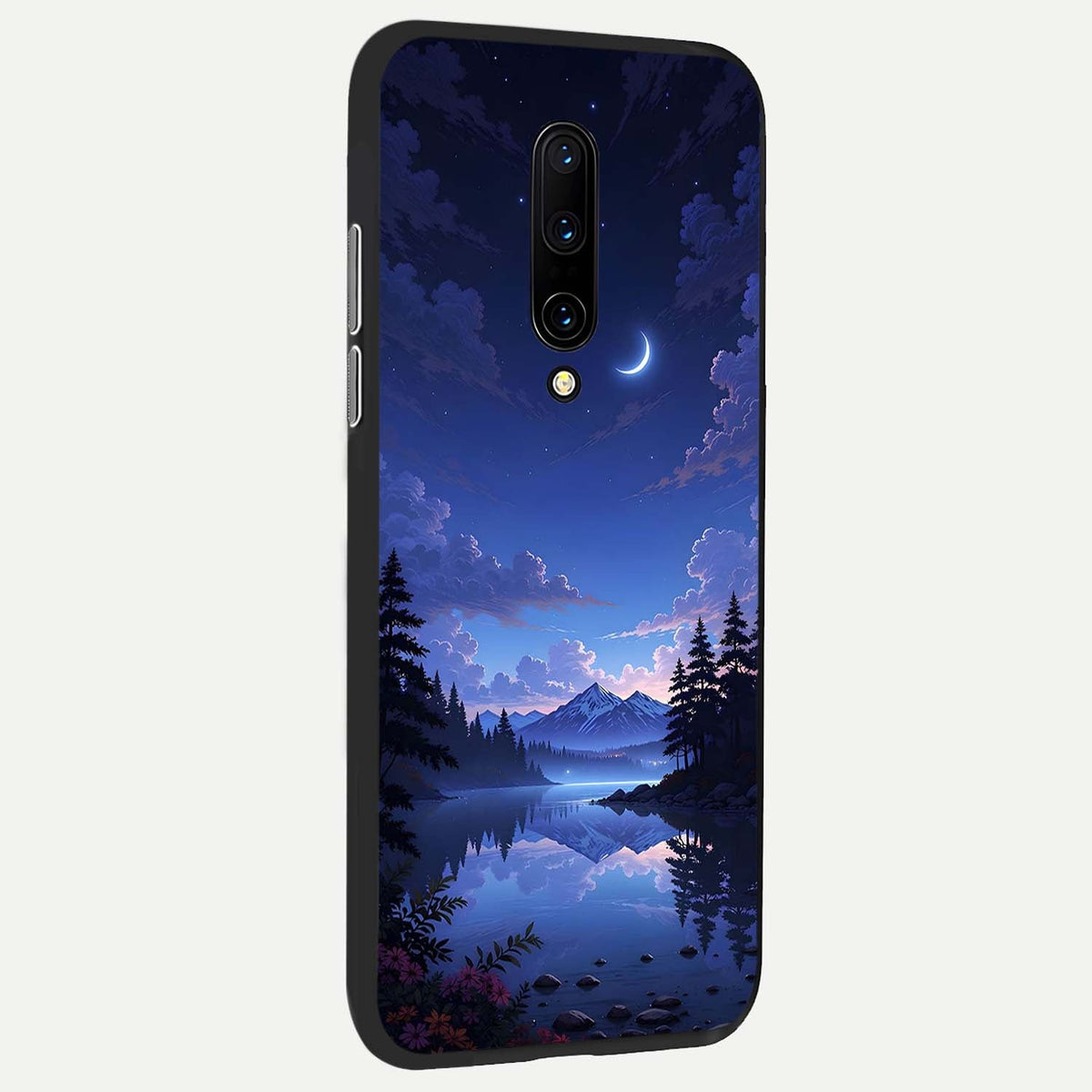Midnight Lake Peace back cover For OnePlus 7 Pro slim fit glass case with vibrant aesthetic design