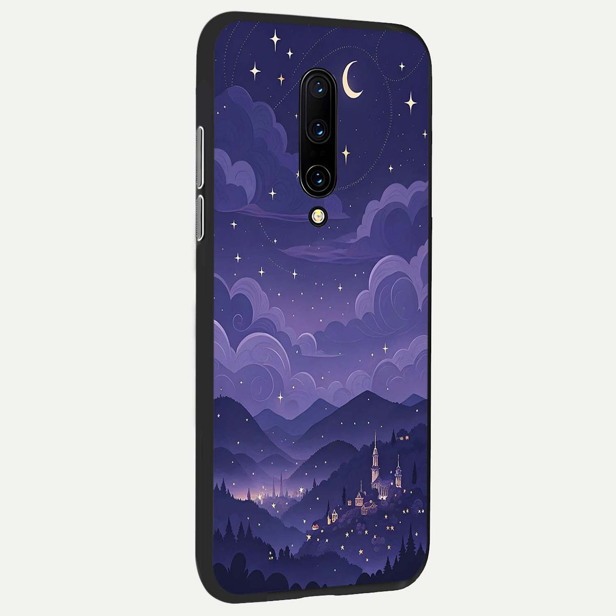 Minimal Night View back cover For OnePlus 7 Pro slim fit glass case with vibrant aesthetic design