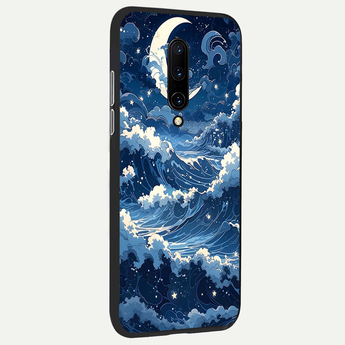 Ocean Moon Waves back cover For OnePlus 7 Pro slim fit glass case with vibrant aesthetic design