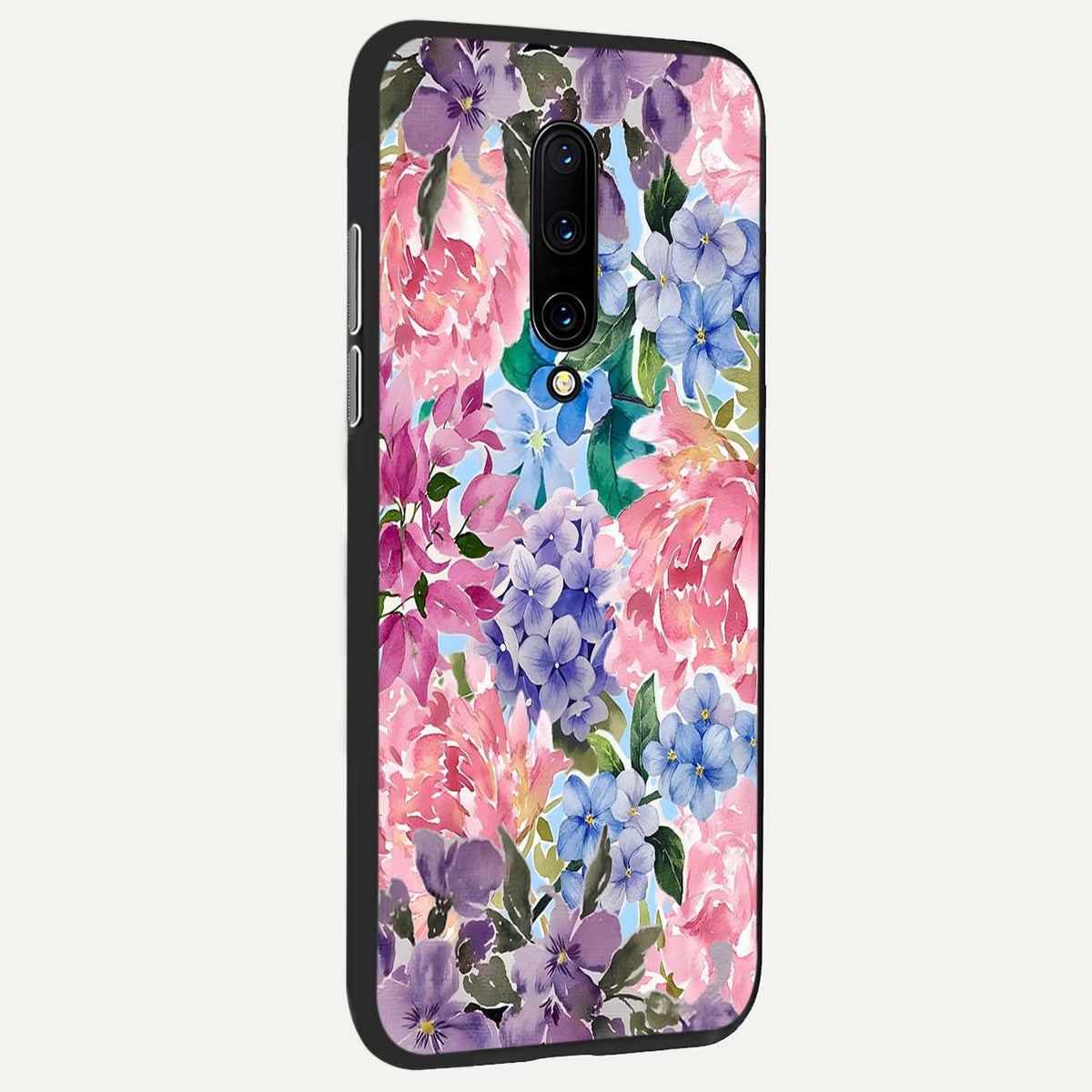 Pastel Floral Mix back cover For OnePlus 7 Pro slim fit glass case with vibrant aesthetic design