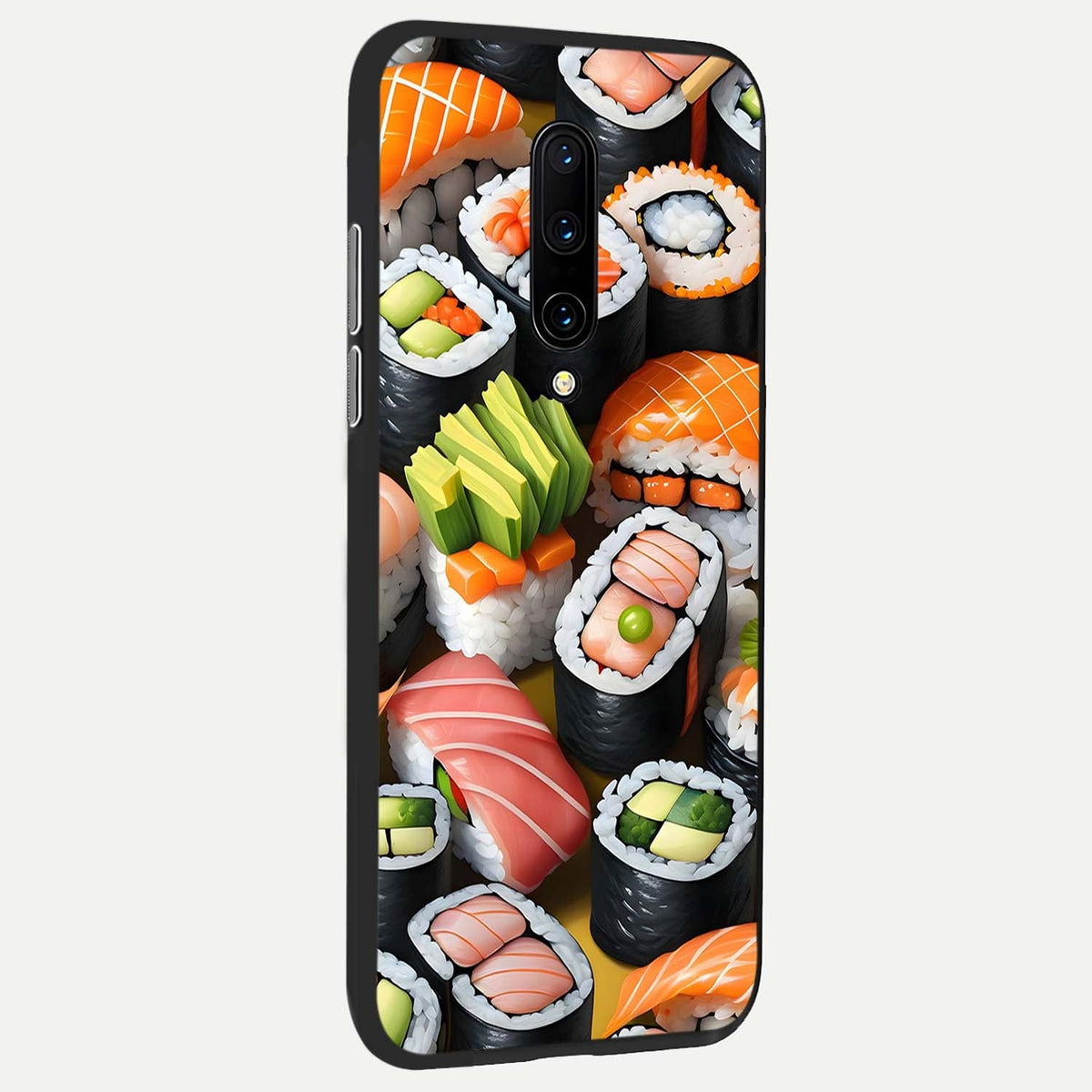 Sushi Food Pattern back cover For OnePlus 7 Pro slim fit glass case with vibrant aesthetic design