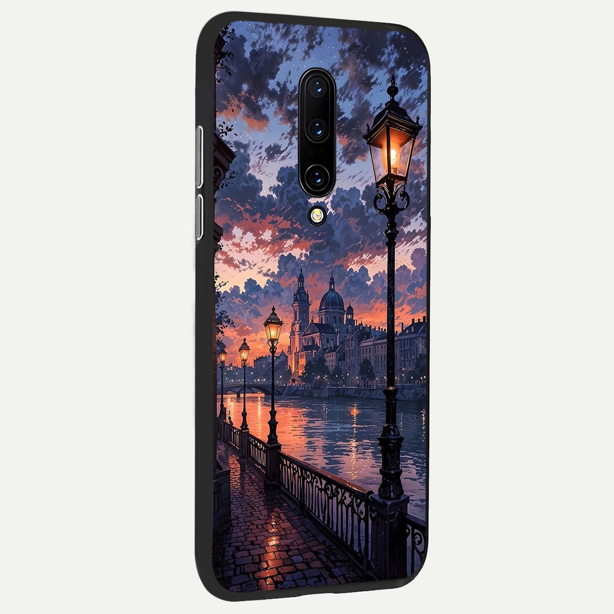 Twilight River Lights back cover For OnePlus 7 Pro slim fit glass case with vibrant aesthetic design