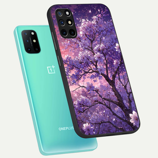 Blossom Tree phone case For OnePlus 8T showing premium glass back cover with detailed artwork