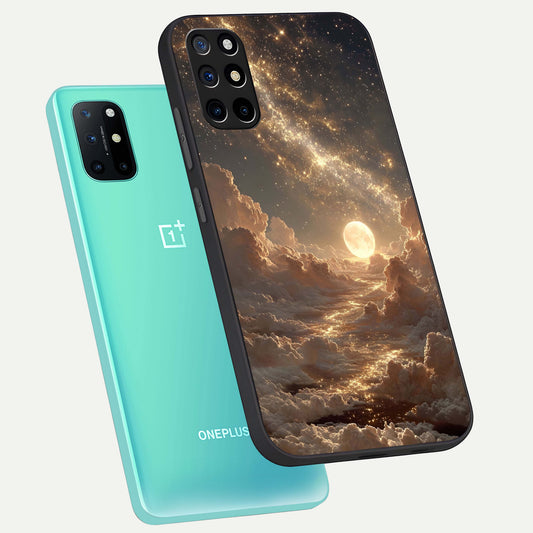 Golden Sky Dream phone case For OnePlus 8T showing premium glass back cover with detailed artwork