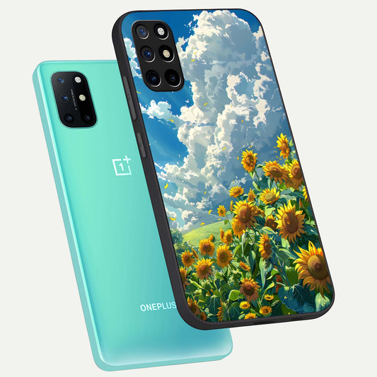 Golden Sun Glory phone case For OnePlus 8T showing premium glass back cover with detailed artwork
