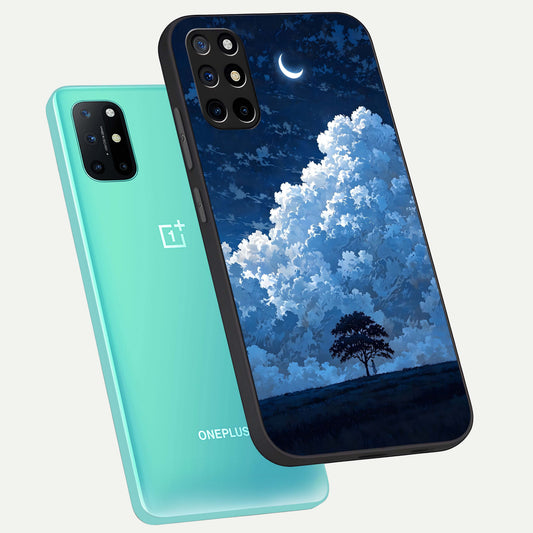 Midnight Sky Serenity phone case For OnePlus 8T showing premium glass back cover with detailed artwork