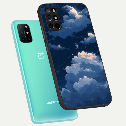 Moon Dream Haze phone case For OnePlus 8T showing premium glass back cover with detailed artwork