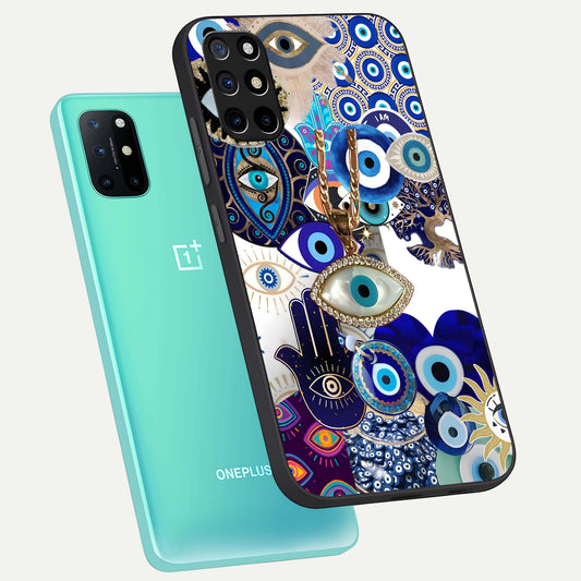 Mystic Charm Eye phone case For OnePlus 8T showing premium glass back cover with detailed artwork