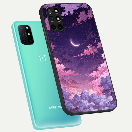 Sky Drift Clouds phone case For OnePlus 8T showing premium glass back cover with detailed artwork