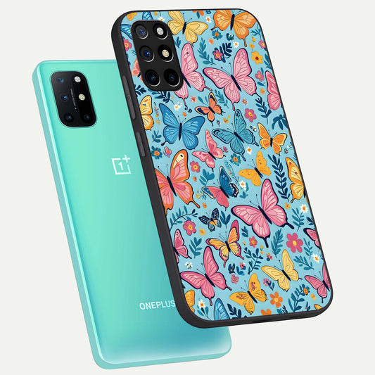 Spring Wing Garden phone case For OnePlus 8T showing premium glass back cover with detailed artwork