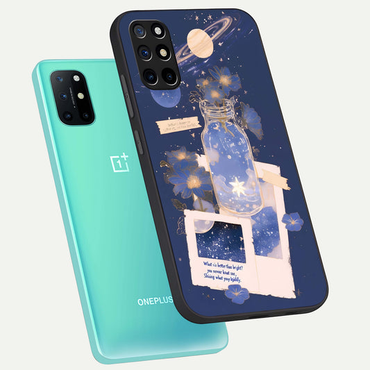 Starlit Cosmic Jar phone case For OnePlus 8T showing premium glass back cover with detailed artwork