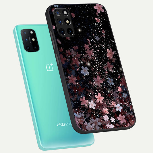 Starlit Flower Dreams phone case For OnePlus 8T showing premium glass back cover with detailed artwork