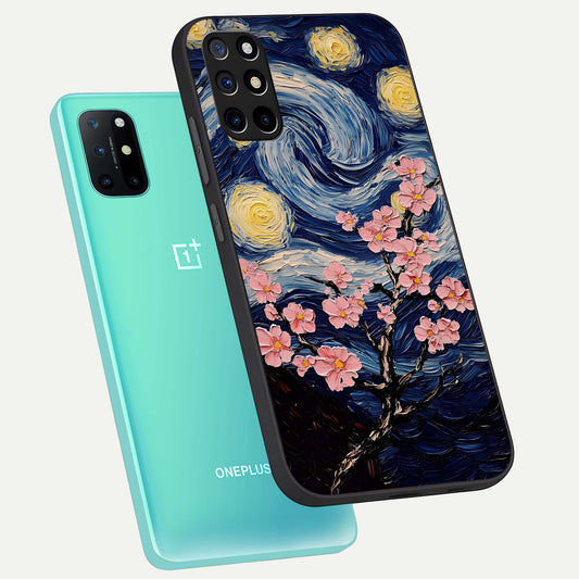 Van Gogh Scenery phone case For OnePlus 8T showing premium glass back cover with detailed artwork