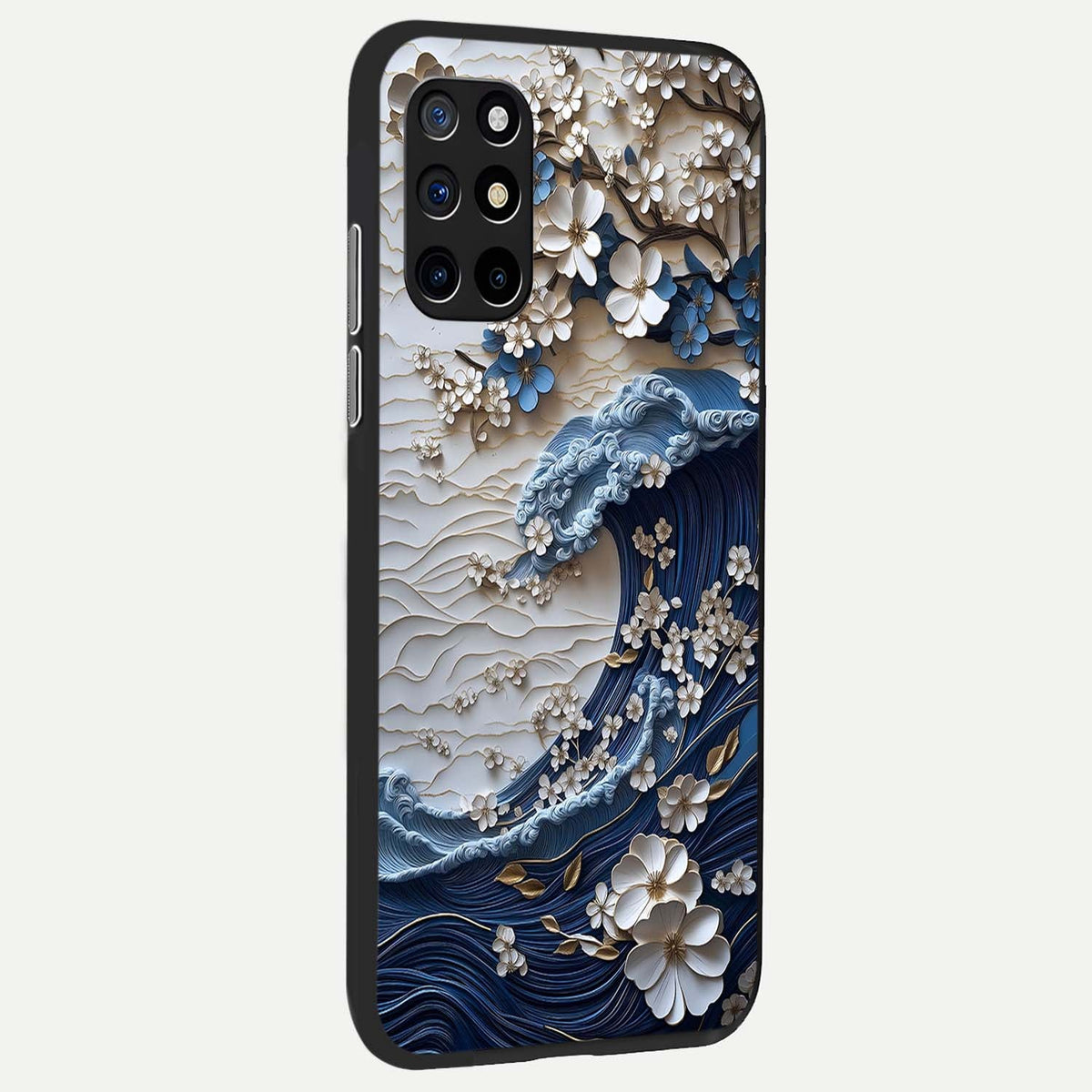 Blossom Wave Art back cover For OnePlus 8T slim fit glass case with vibrant aesthetic design